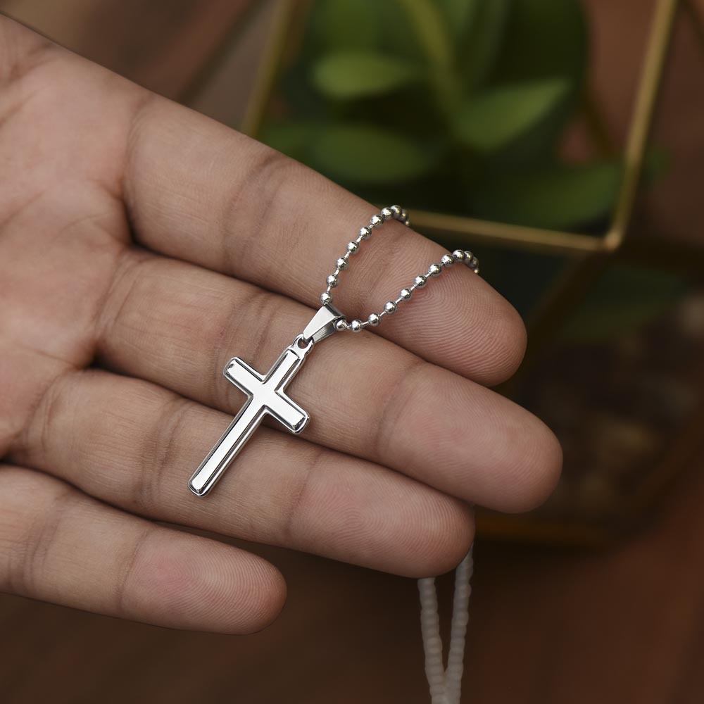 To My Granddaughter · Covered In Prayer Cross Necklace with Message Card