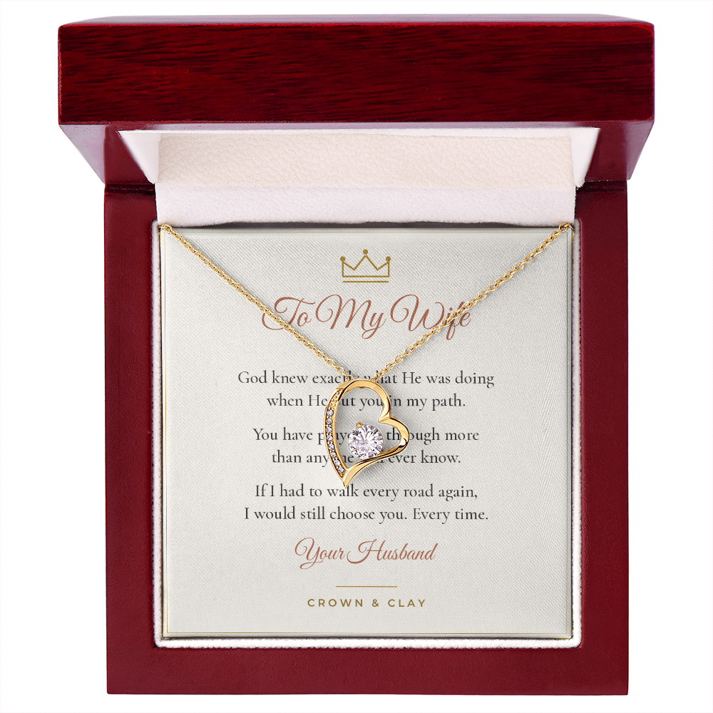 To My Wife · Still Choosing You Forever Love Necklace with Message Card
