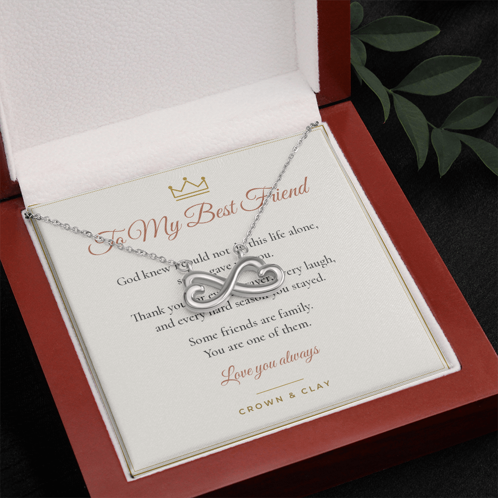 To My Best Friend · Endless Love Necklace with Message Card