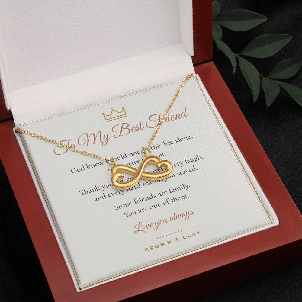 To My Best Friend · Endless Love Necklace with Message Card