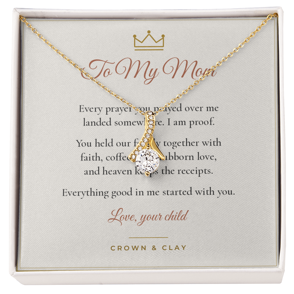 To My Mom · Alluring Beauty Necklace with Message Card