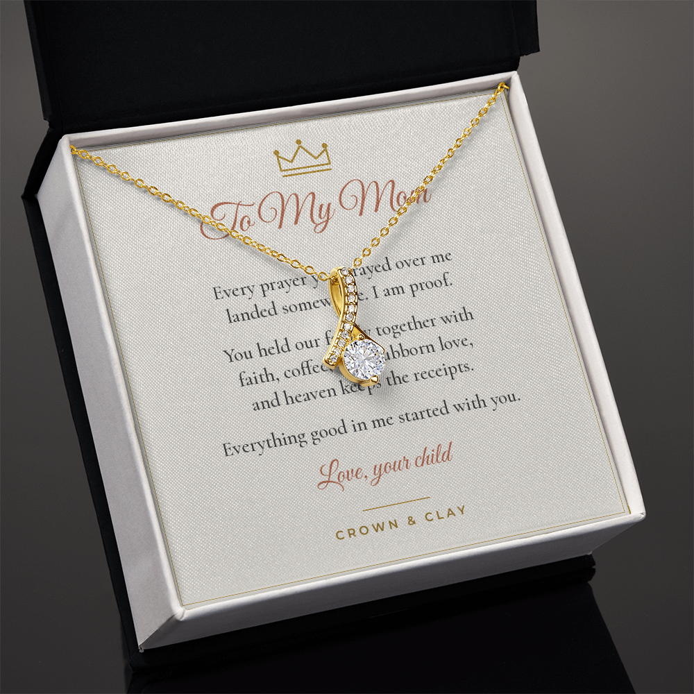 To My Mom · Alluring Beauty Necklace with Message Card