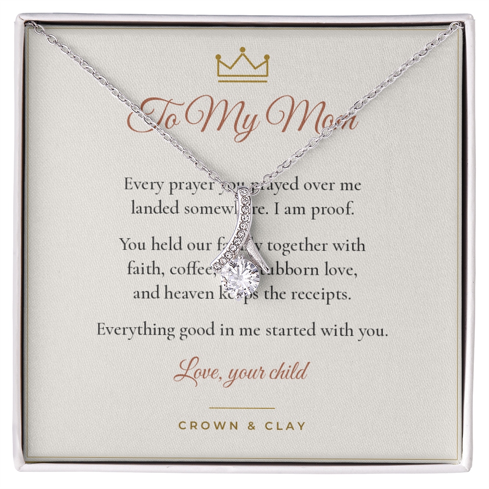 To My Mom · Alluring Beauty Necklace with Message Card