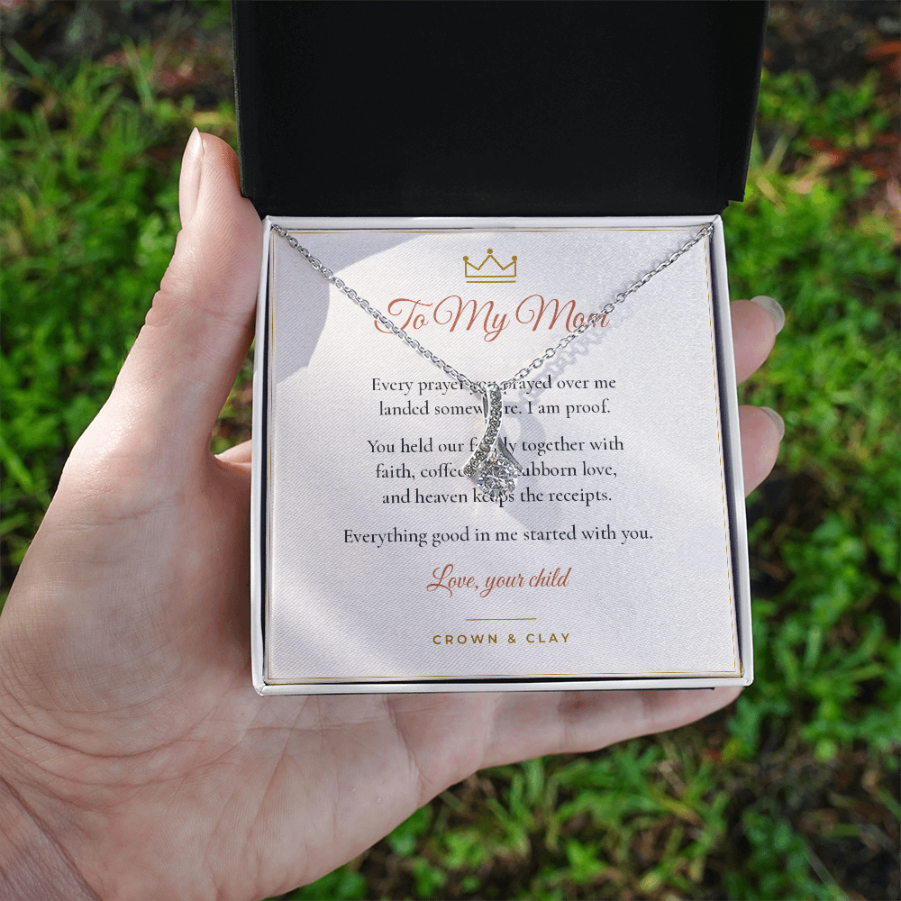 To My Mom · Alluring Beauty Necklace with Message Card