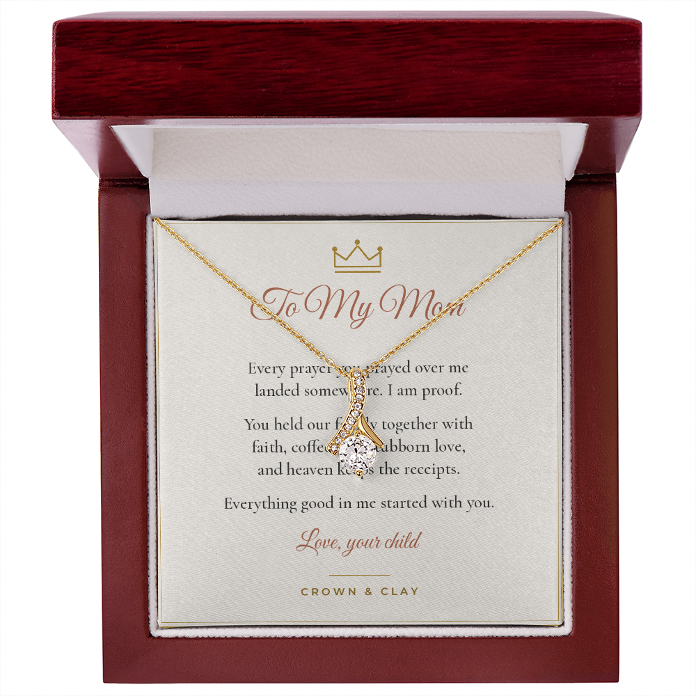 To My Mom · Alluring Beauty Necklace with Message Card