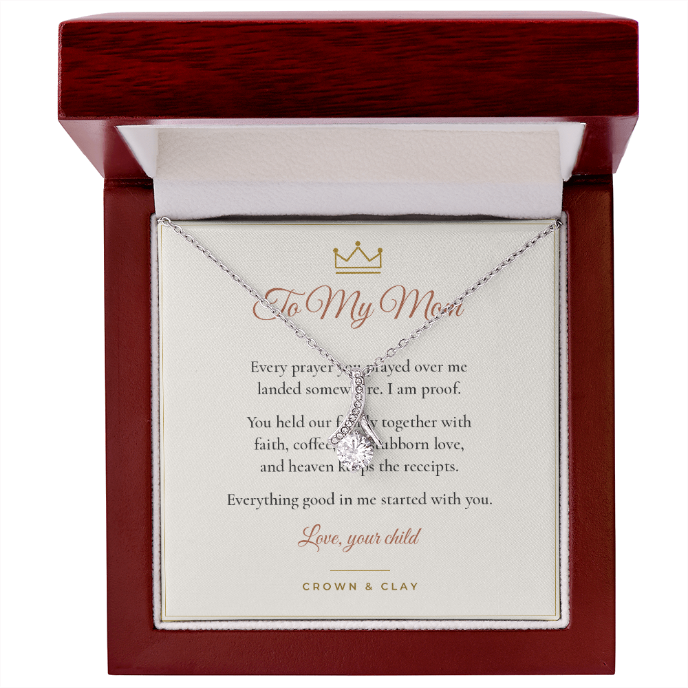 To My Mom · Alluring Beauty Necklace with Message Card