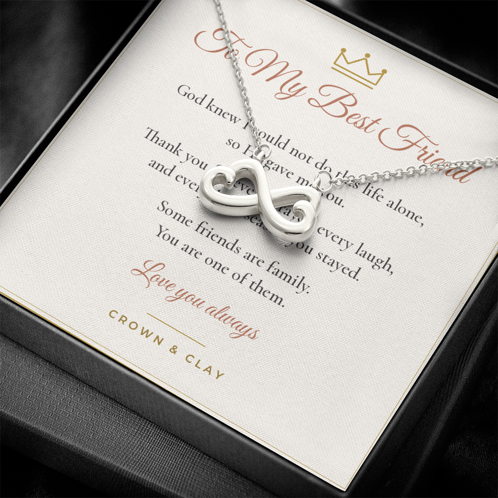 To My Best Friend · Endless Love Necklace with Message Card