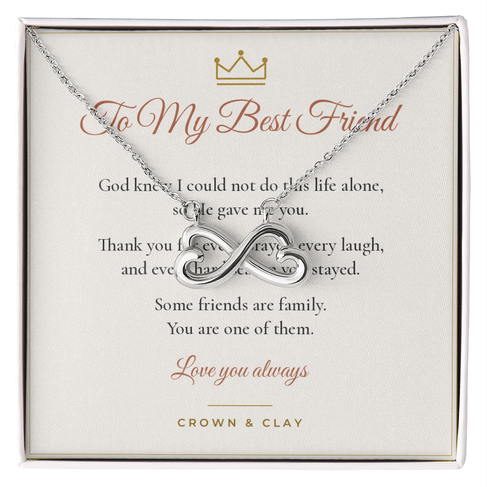 To My Best Friend · Endless Love Necklace with Message Card