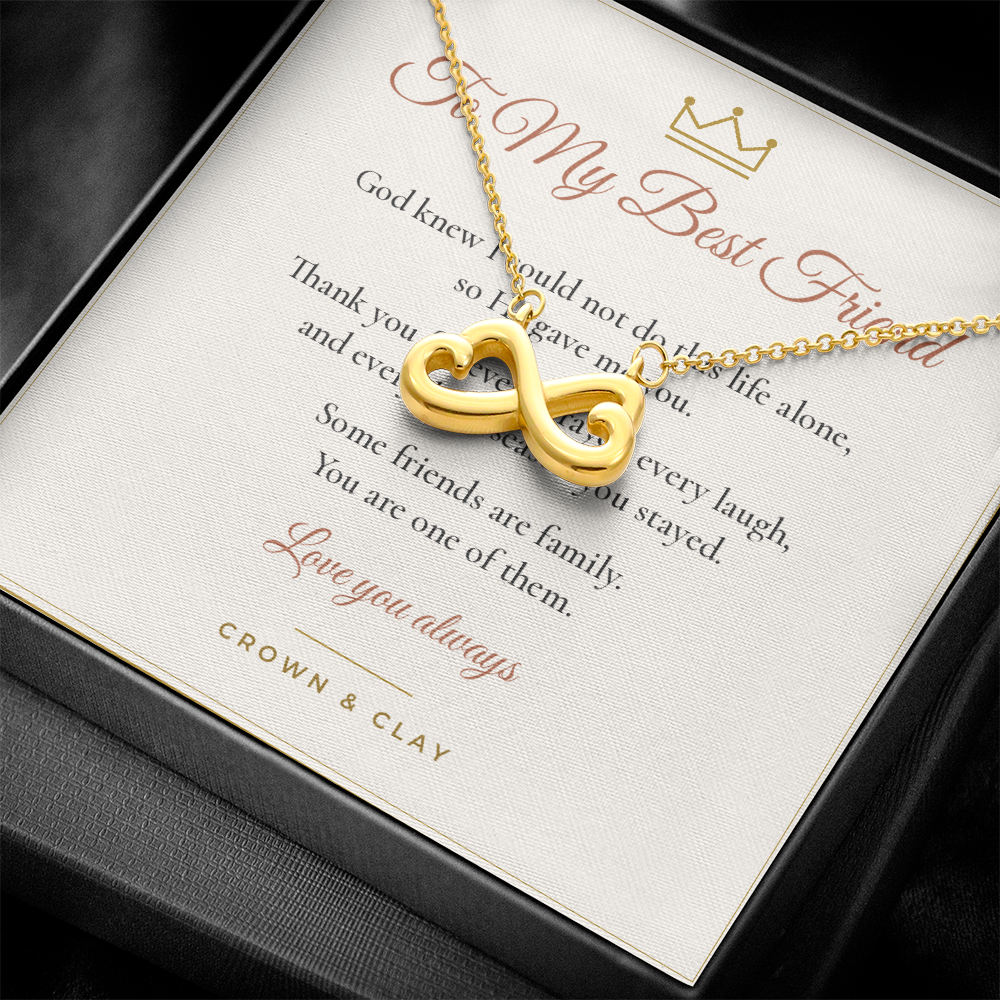 To My Best Friend · Endless Love Necklace with Message Card
