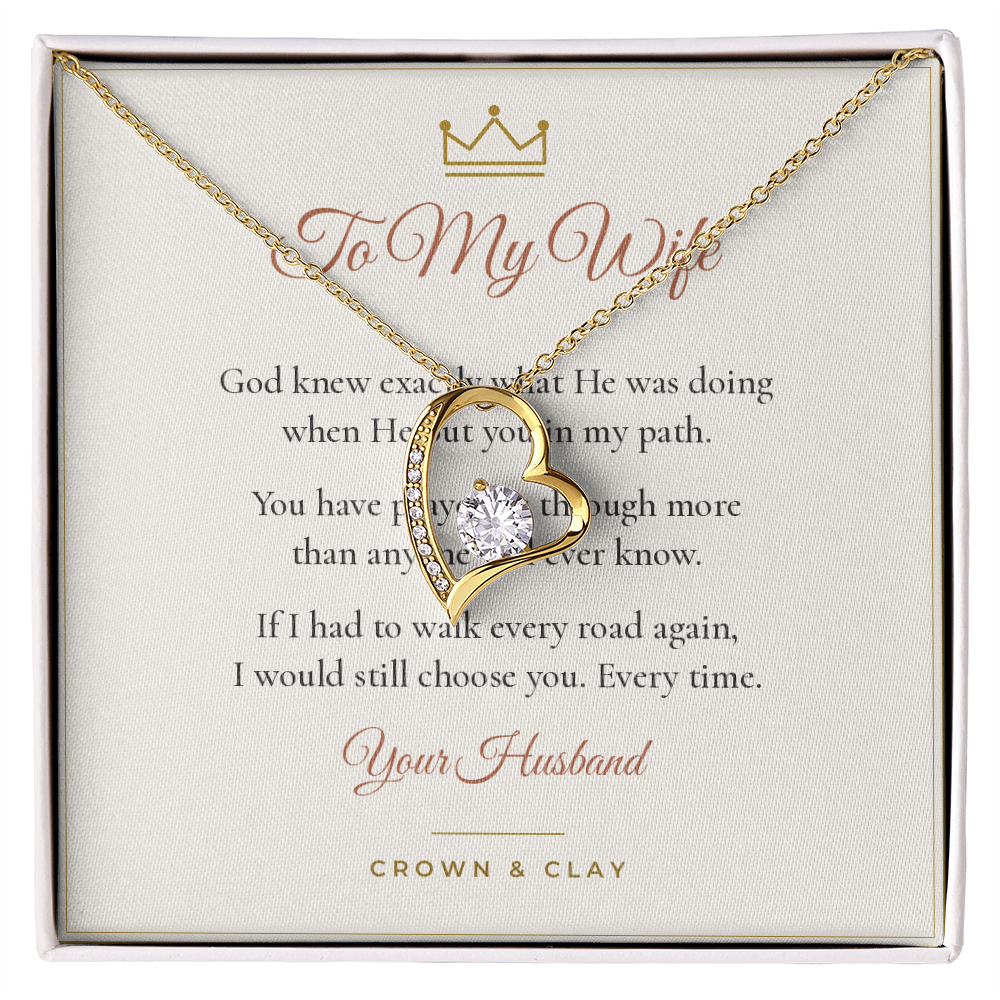 To My Wife · Still Choosing You Forever Love Necklace with Message Card